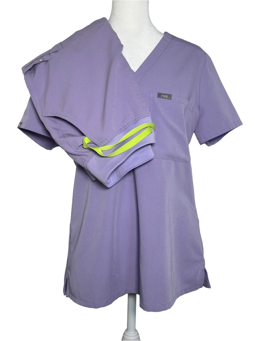 Figs Purple Haze Catarina Scrub Top SMALL & Kade Scrub Pants SMALL/PETITE